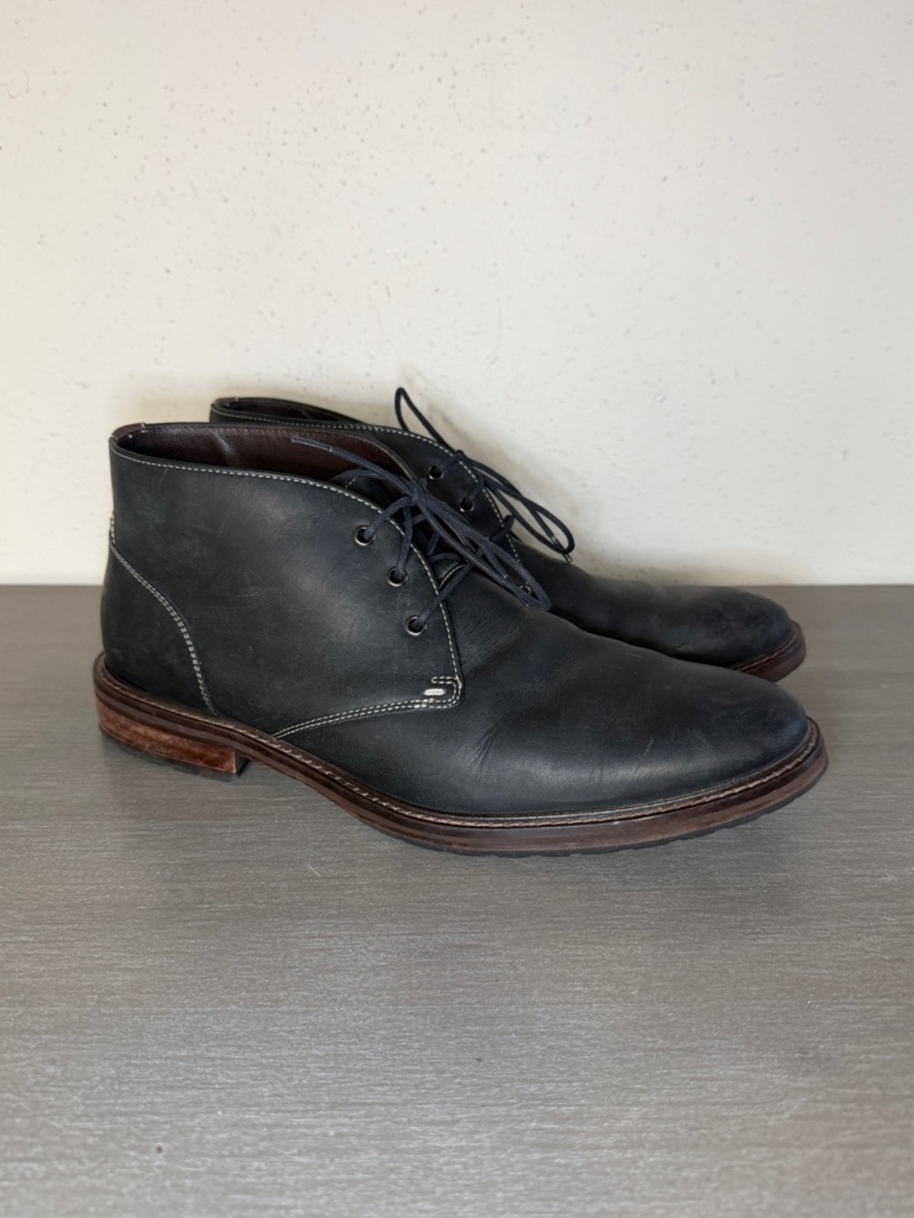 J MURPHY by Johnston & Murphy Chukka Boots Black Lace Up Round Toe 59 2335 8 M